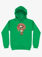 Orange Shinobi Cat Kelly Green Hoodie