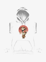 Orange Shinobi Cat White Hoodie