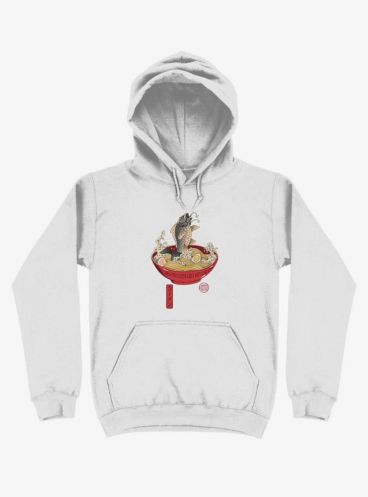 Fish Ramen White Hoodie