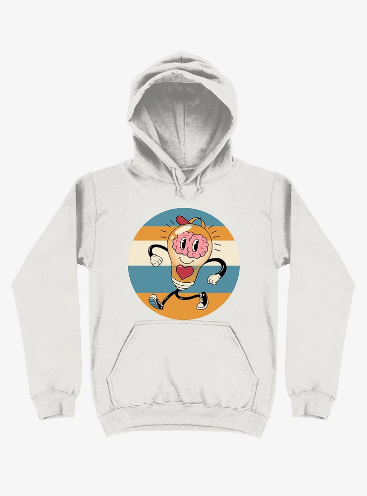 Happy Within Light Bulb White Hoodie