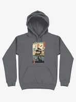 Turtle Stream Kame Ukiyo-e Asphalt Grey Hoodie