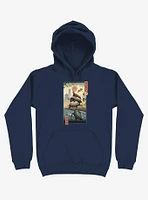 Turtle Stream Kame Ukiyo-e Navy Blue Hoodie