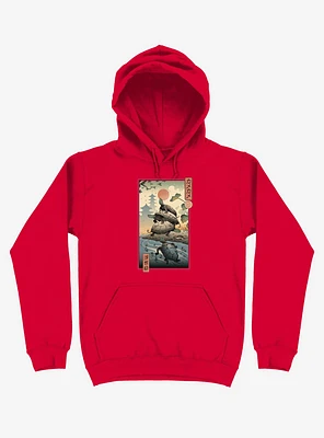 Turtle Stream Kame Ukiyo-e Red Hoodie