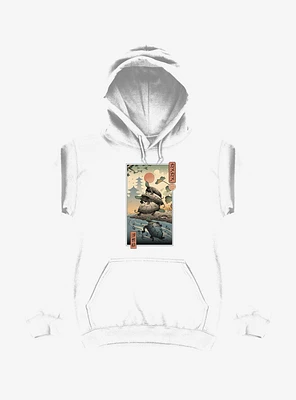 Turtle Stream Kame Ukiyo-e White Hoodie