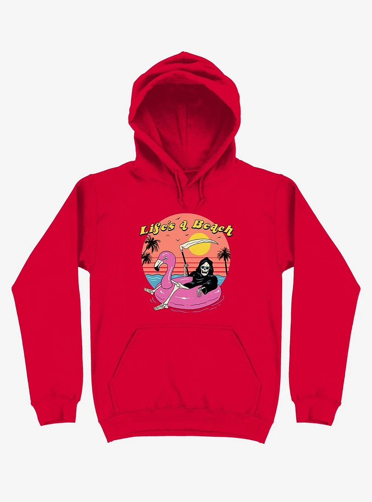Life's A Beach! Grim Reaper Red Hoodie