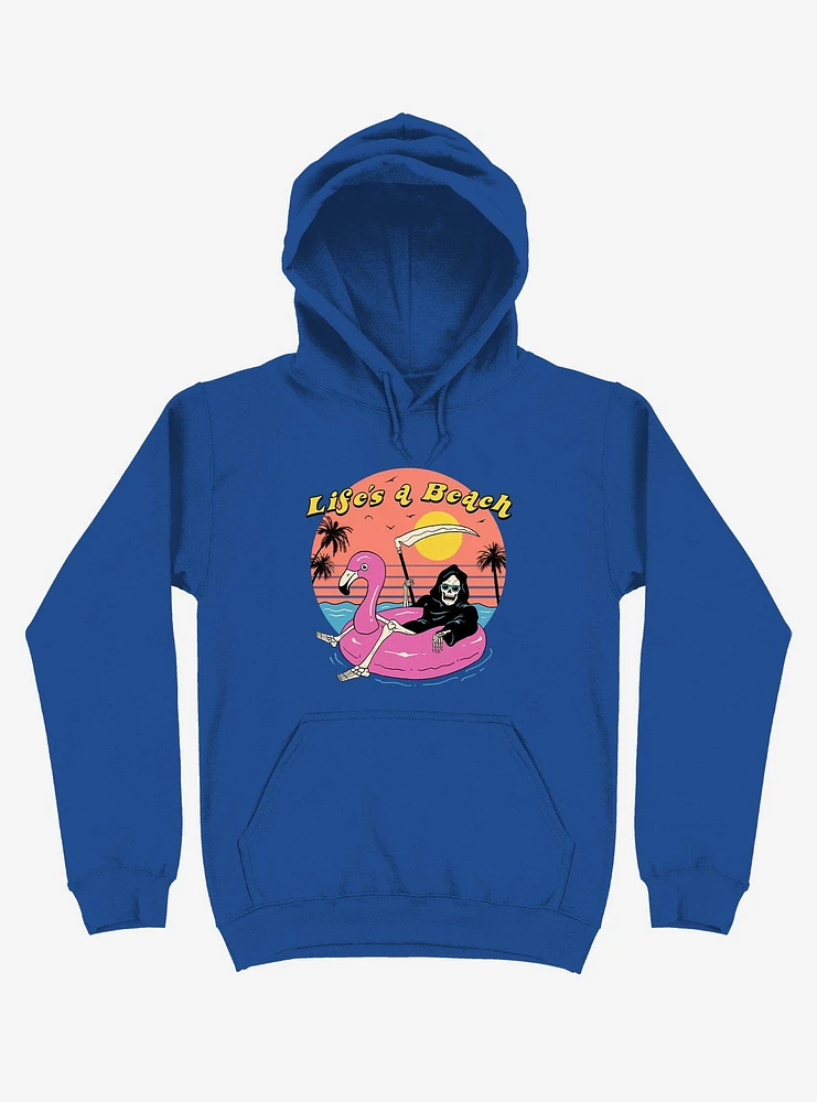 Life's A Beach! Grim Reaper Royal Blue Hoodie