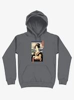 Geisha Cat Lisa Ukiyo-e Asphalt Grey Hoodie