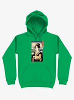 Geisha Cat Lisa Ukiyo-e Kelly Green Hoodie