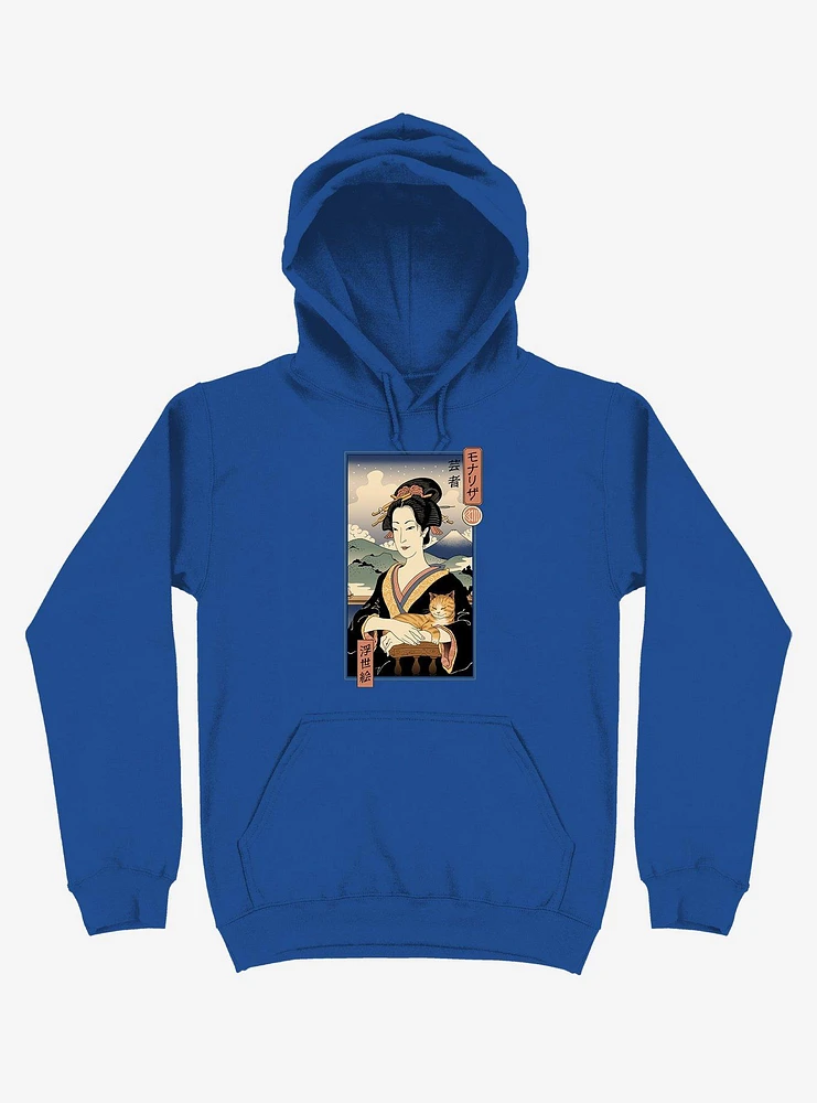 Geisha Cat Lisa Ukiyo-e Royal Blue Hoodie