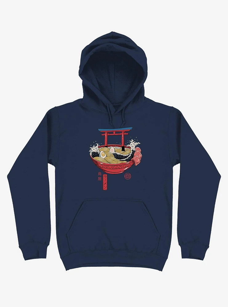 Sacred Ramen Ocean Navy Blue Hoodie