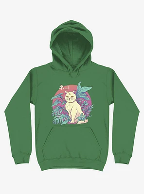 Leaves Vapor Cat Kelly Green Hoodie