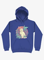 Leaves Vapor Cat Royal Blue Hoodie