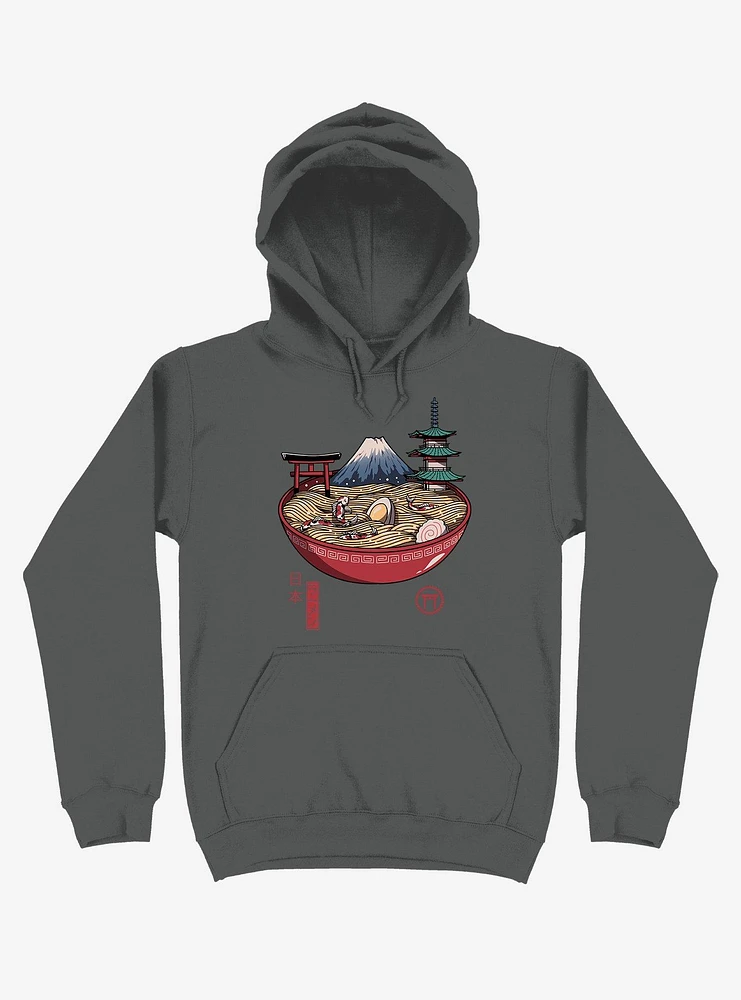 Japanese Ramen Asphalt Grey Hoodie