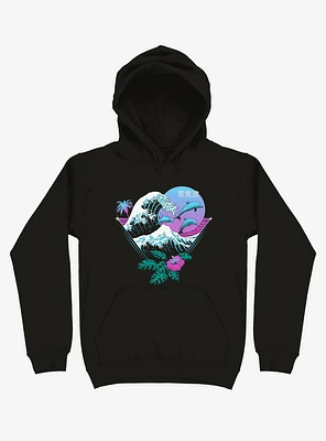 Dolphin Waves Black Hoodie