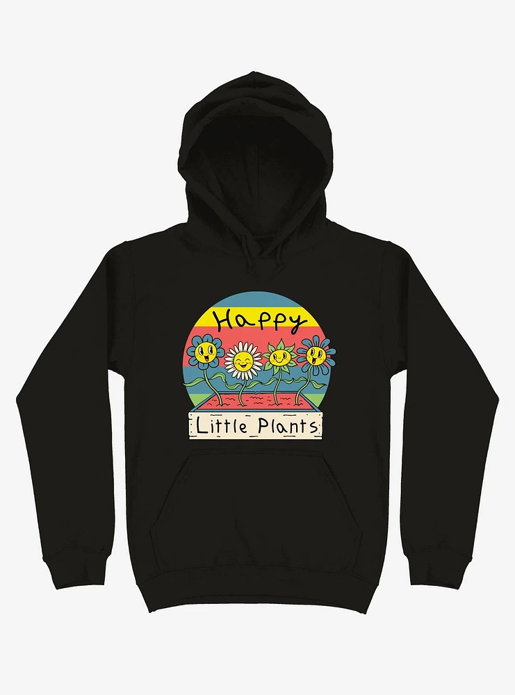 Happy Little Plants Black Hoodie