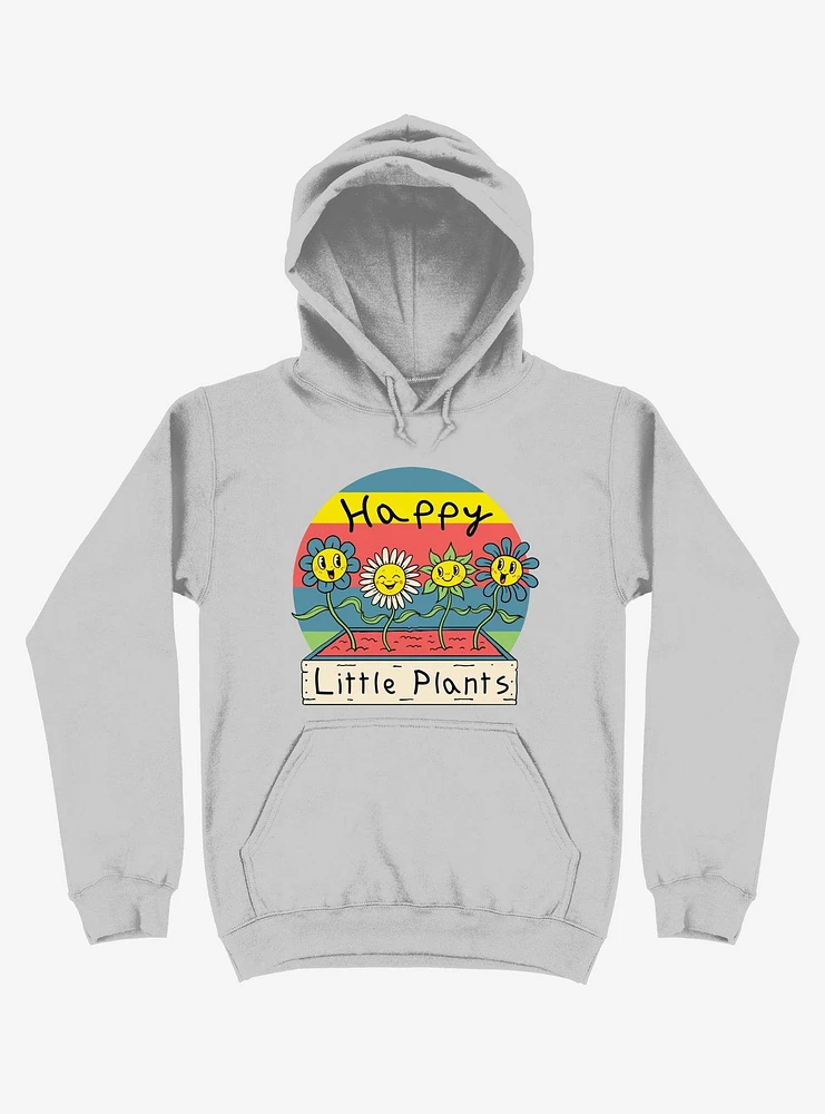 Happy Little Plants Silver Hoodie