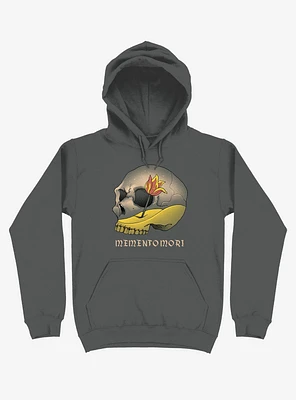 Memento Mori Flower Skull Asphalt Grey Hoodie