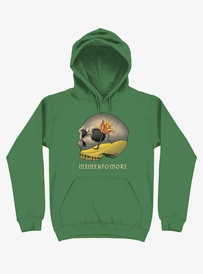 Memento Mori Flower Skull Kelly Green Hoodie