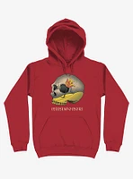 Memento Mori Flower Skull Red Hoodie