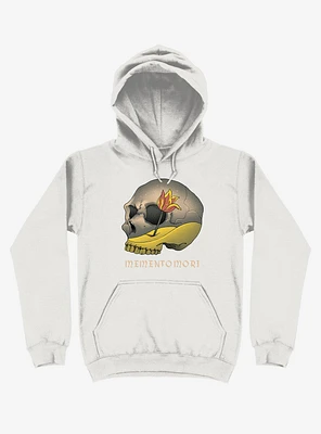 Memento Mori Flower Skull White Hoodie