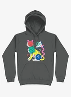 Memphis Cat Design Asphalt Grey Hoodie