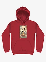 Cat Neko Ramen Ukiyo-e Red Hoodie