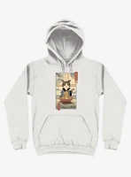 Cat Neko Ramen Ukiyo-e White Hoodie