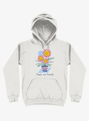Plants Are Friends! Happy Flowers White Hoodie