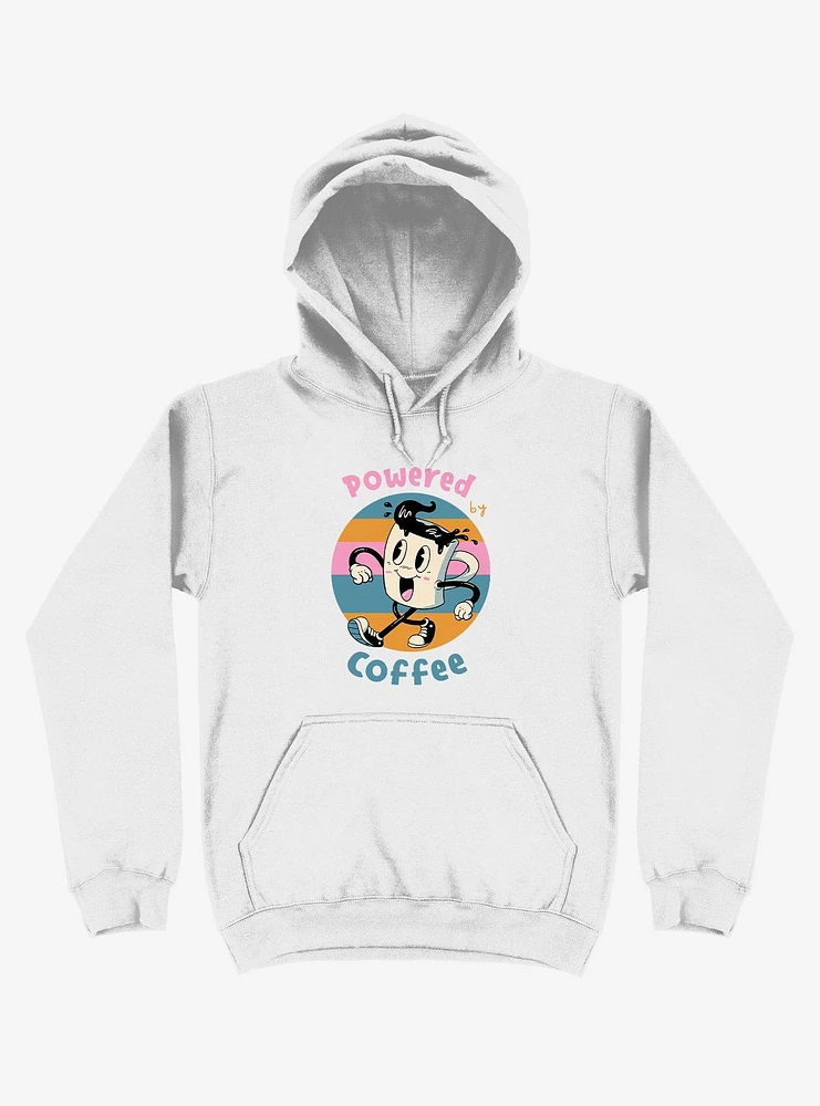 Powered By Coffee White Hoodie