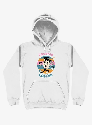 Powered By Coffee White Hoodie