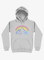 Rainbow Connection Unicorn And Narwhal Silver Hoodie