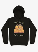 Stay Home And Chill Sloth Black Hoodie