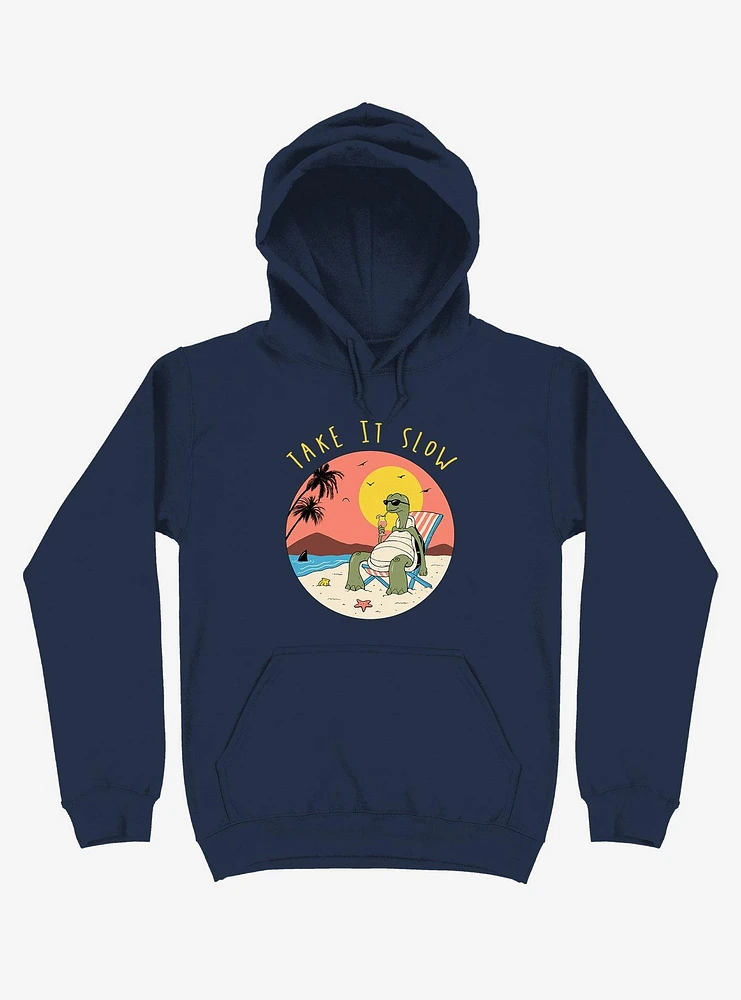 Take It Slow Turtle Beach Navy Blue Hoodie