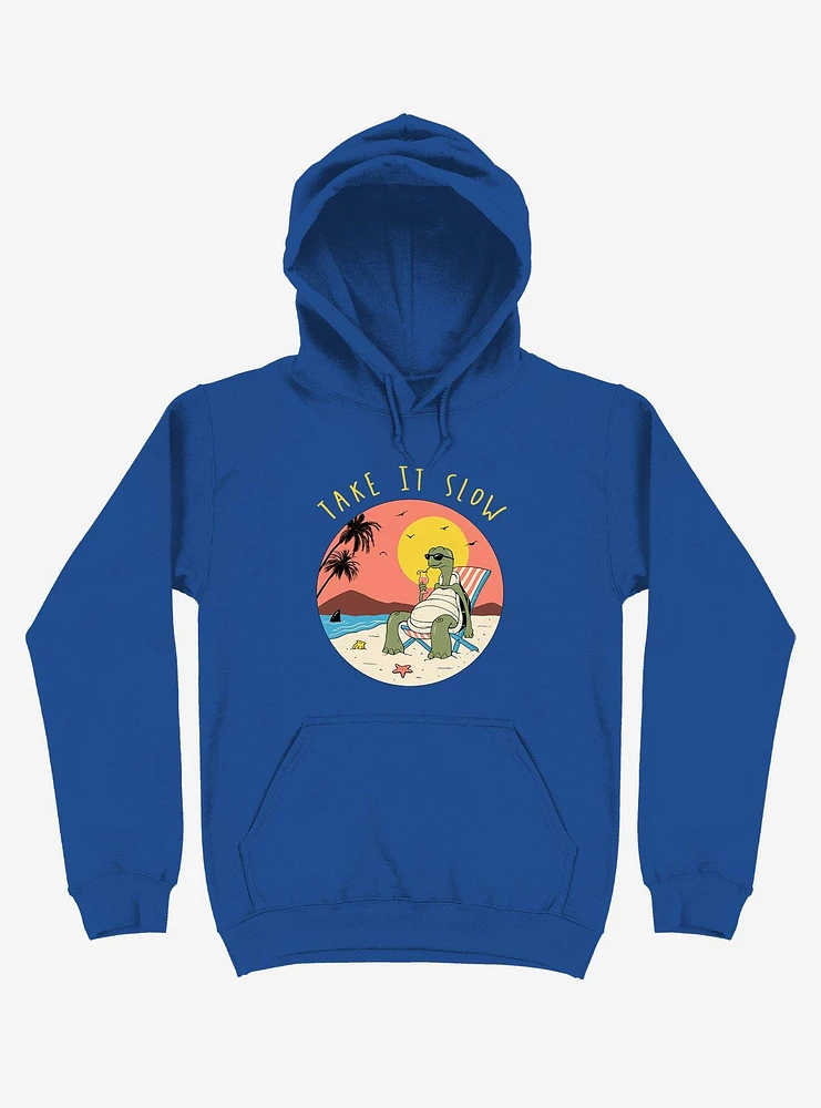 Take It Slow Turtle Beach Royal Blue Hoodie