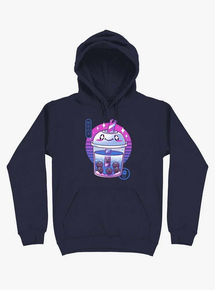 Boba Wave Tea Navy Blue Hoodie