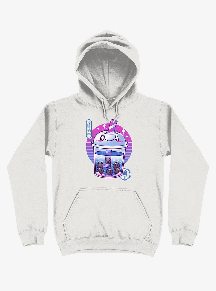 Boba Wave Tea White Hoodie