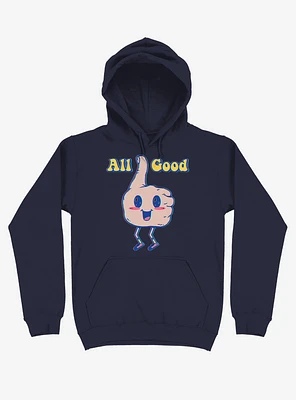 It's All Good Thumbs Up Navy Blue Hoodie