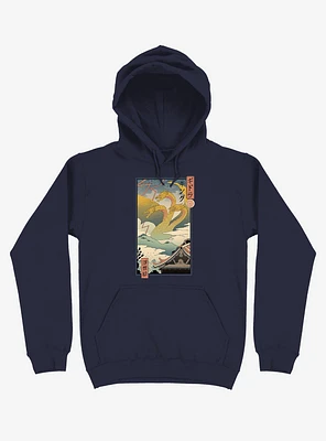 Monster Zero Ukiyo-e Navy Blue Hoodie