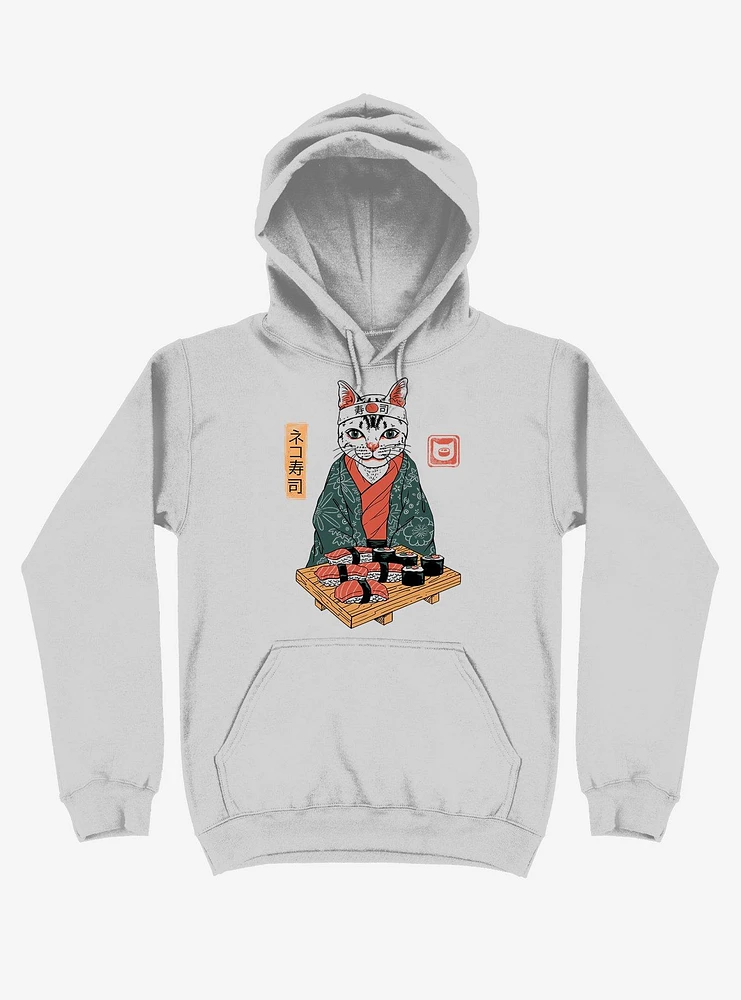 Neko Cat Sushi Bar Silver Hoodie