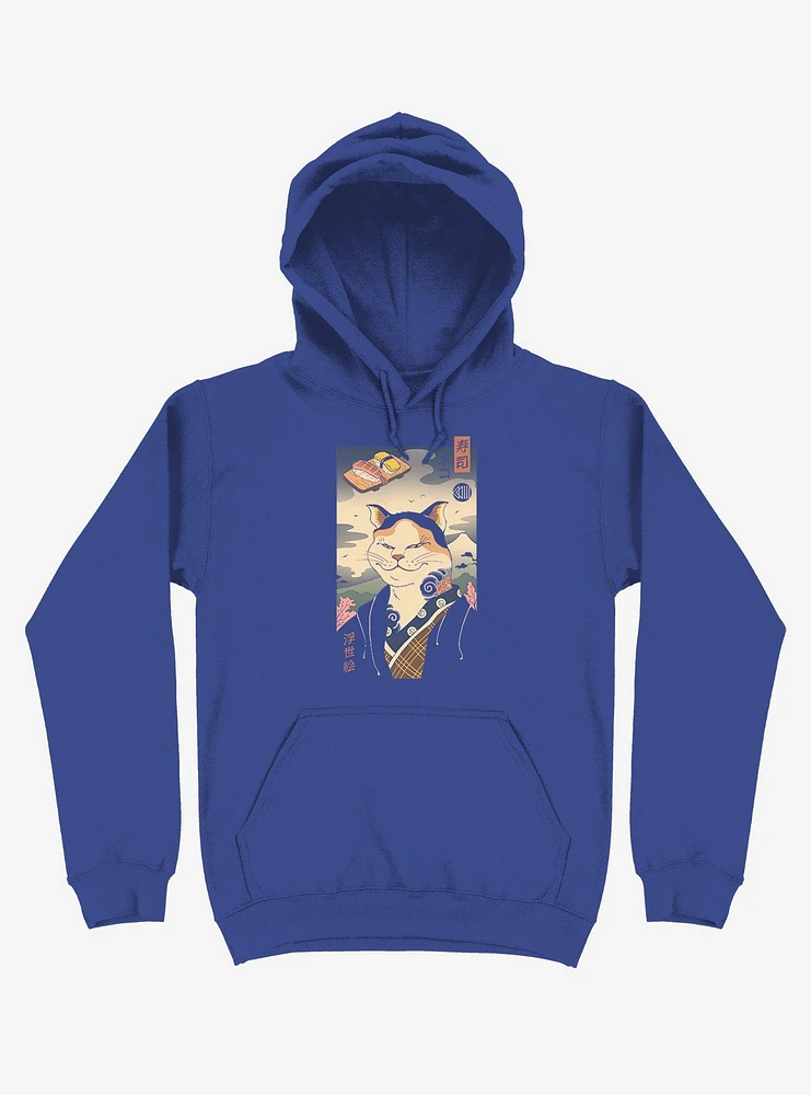 Sushi Nekoyo-e Royal Blue Hoodie