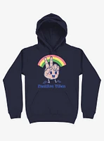 Positive Vibes Rainbow Navy Blue Hoodie