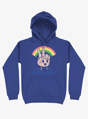 Positive Vibes Rainbow Royal Blue Hoodie