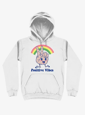 Positive Vibes Rainbow White Hoodie