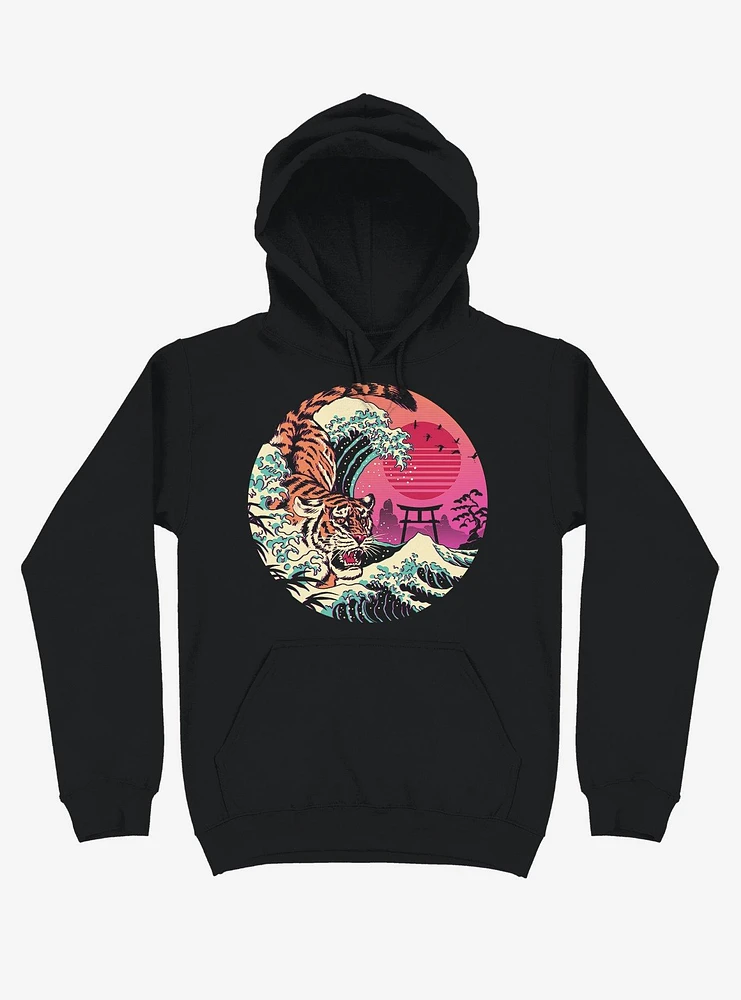 Rad Tiger Wave Black Hoodie