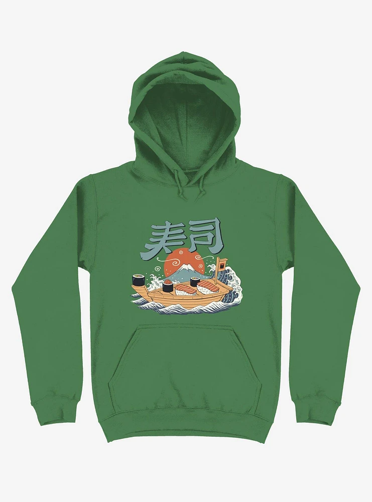 Sushi Pop Boat Kelly Green Hoodie