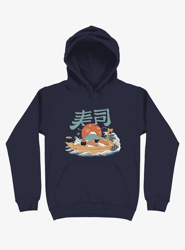 Sushi Pop Boat Navy Blue Hoodie