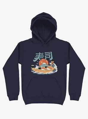 Sushi Pop Boat Navy Blue Hoodie