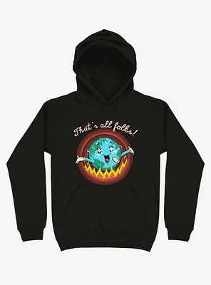 That's All Folks! Earth On Fire Black Hoodie