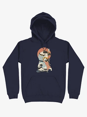 The Kiss Ukiyo-e Navy Blue Hoodie