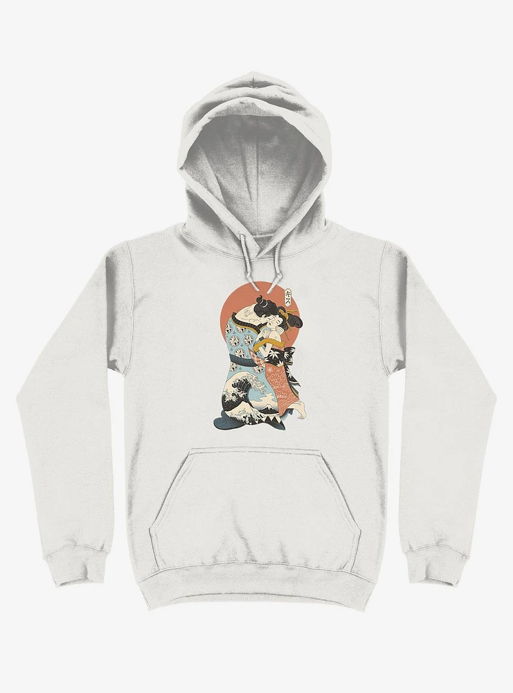 The Kiss Ukiyo-e White Hoodie